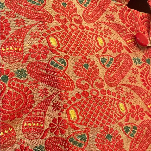 Vibrant Orange Patterned Vest -taco Tuesday style - Picture 3 of 3